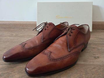 Santoni - Veterschoenen - Maat: EU 43.5, Nieuw