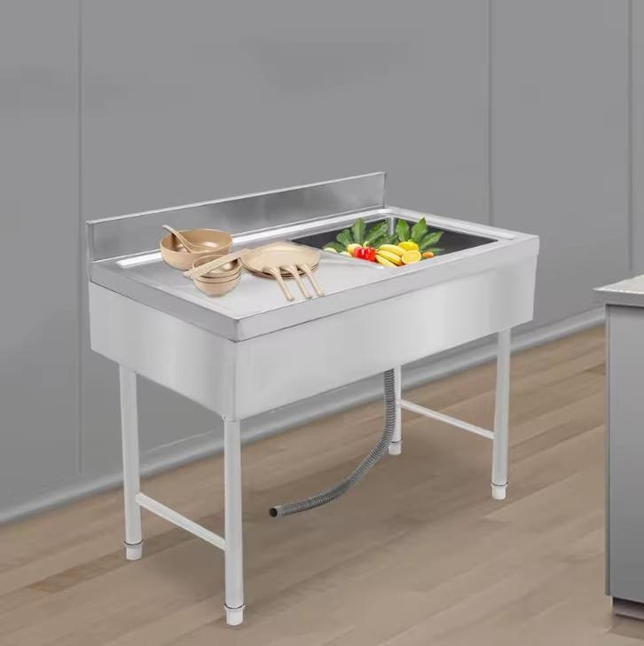 Verstelbare RVS Spoelbak Vrijstaand 100×50×80 cm, Huis en Inrichting, Badkamer | Badkamermeubels, Nieuw, Verzenden
