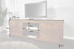 Massief tv-meubel PURE 135cm Sheesham steenafwerking, Huis en Inrichting, Kasten | Televisiemeubels, Ophalen of Verzenden, Nieuw