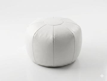 Poef - Pouffe - Lakleer - Leren lapjes poef
