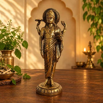 Beeld Dhanvantari (God of Ayurveda) - Messing, Ophalen of Verzenden, Nieuw