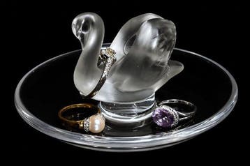 Lalique - Sieradendoos - zwaan - Kristal - Baguier cygne, Nieuw