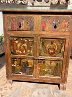 Kabinet - Hout - Religieus geschilderd kabinet met Bijbelse, Antiek en Kunst