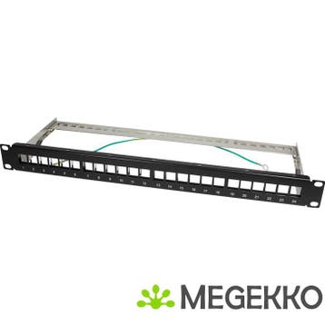 LogiLink NK4042 keystone patch paneel 19   24 modules zwart, Computers en Software, Netwerk switches, Verzenden, Nieuw