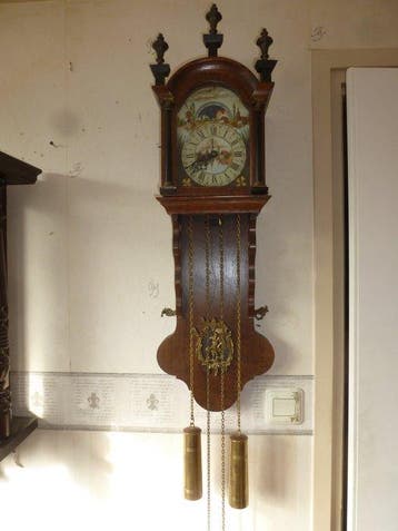 Friese staartklok - - Eik - 1950-1960, Antiek en Kunst