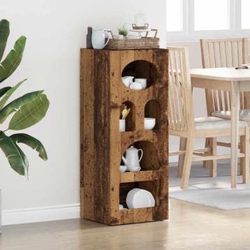 vidaXL Dressoir ELST Oudhout 40 x 35 x 100,5 cm Bewerkt hout, Huis en Inrichting, Kasten | Dressoirs, Verzenden, Nieuw, Overige houtsoorten
