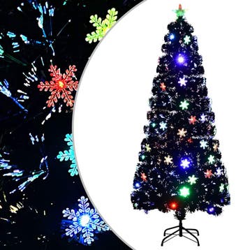 vidaXL Kerstboom met LED-sneeuwvlokken 180 cm glasvezel, Diversen, Verzenden, Nieuw