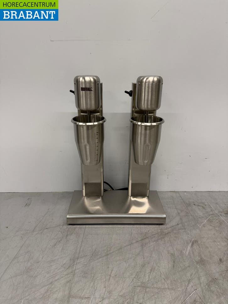 RVS Buffalo Dubbele Milkshake Mixer 2 x 1 liter 230V Horeca, Zakelijke goederen, Horeca | Keukenapparatuur, Nieuw in verpakking