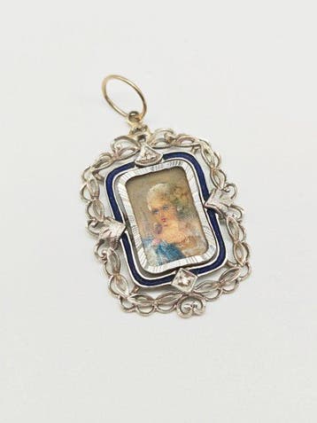 Hanger - 18 karaat Witgoud - diamanten
