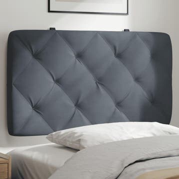 vidaXL Hoofdbordkussen 80 cm fluweel donkergrijs, Verzenden, Nieuw, Grijs, Stof