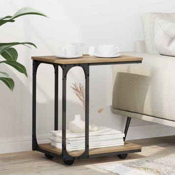 vidaXL Bijzettafel Artisan Eiken 50 x 35 x 55.5 cm Bewerkt, Verzenden, Nieuw, Hout