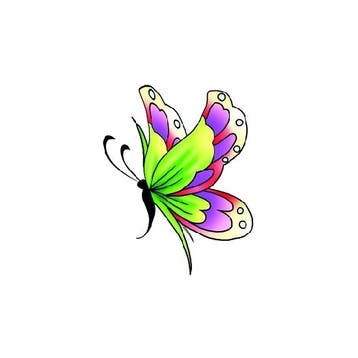 Plak tattoos glitter vlinder groen/paars - Tatoeages, Ophalen of Verzenden, Nieuw