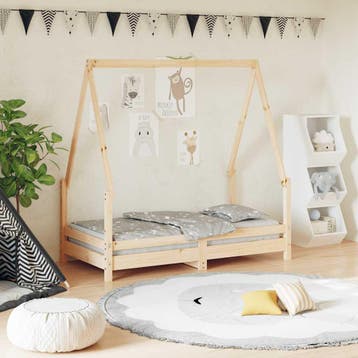 vidaXL Kinderbedframe 70x140 cm massief grenenhout, Kinderen en Baby's, Kinderkamer | Bedden, Verzenden, Nieuw