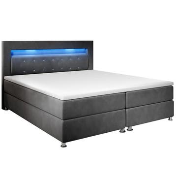 Boxspringbed / Boxspring Vancouver - 140 x 200 cm - Grijs -, Verzenden, Nieuw