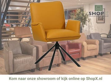Leren draaibare eetkamerstoel Elite - Toledo Leem, Huis en Inrichting, Barkrukken, 60 tot 90 cm, Nieuw, Leer, Ophalen of Verzenden
