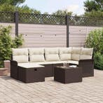 Tuin Sofa Set Met Kussen Met Opslag 6 Pcs Poly Riet - Bruin, Verzenden, Nieuw