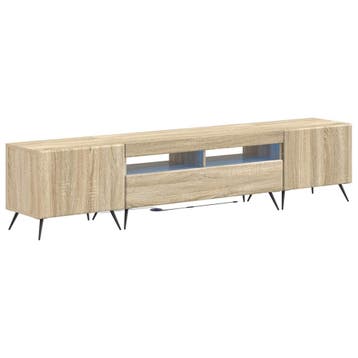 vidaXL 5-delige LED TV-kast Sonoma Eiken Bewerkt hout, Minder dan 50 cm, Verzenden, Nieuw, Minder dan 100 cm