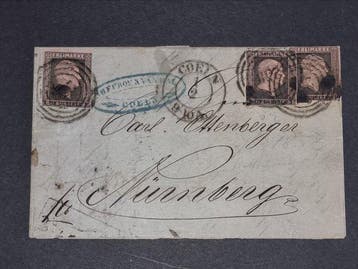 Pruisen 1853 - Volledig gevouwen omslag, 3× 1, Gestempeld