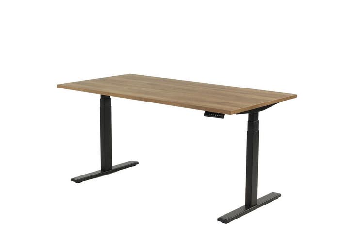 Zit sta bureau YOUP02 zwart-cognac Walnoten 120x80, Zakelijke goederen, Kantoor en Winkelinrichting | Kantoormeubilair en Inrichting