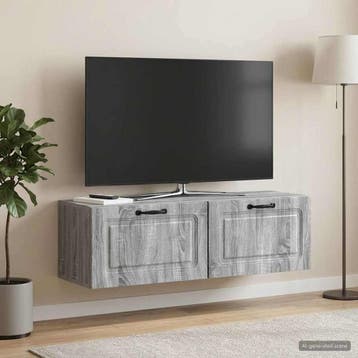vidaXL Wandbeugel TV-kast Grijs sonoma 98 x 31 x 30 cm, Minder dan 50 cm, Verzenden, Nieuw, Minder dan 100 cm