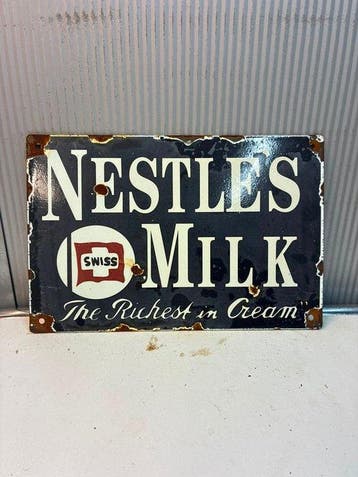 Nestlé Milk – The Richest in Cream – Emaille Reclamebord -