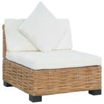 vidaXL Bank zonder armleuning met kussens natuurlijk rattan, Verzenden, Nieuw, Rotan