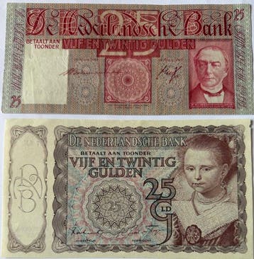 Nederland. - 2 x 25 Gulden - 1931/1943 (Zonder minimumprijs)