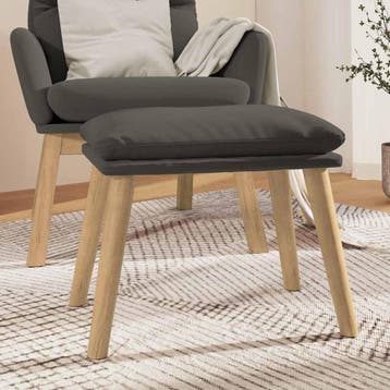 vidaXL Voetenbank 45x29,5x35 cm fluweel donkergrijs, Verzenden, Nieuw