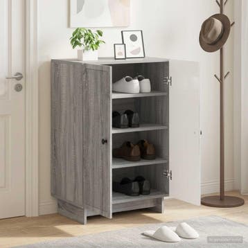 vidaXL Schoenenkast EDE 59,5 x 39,5 x 90 cm Bewerkt hout, Verzenden, Nieuw