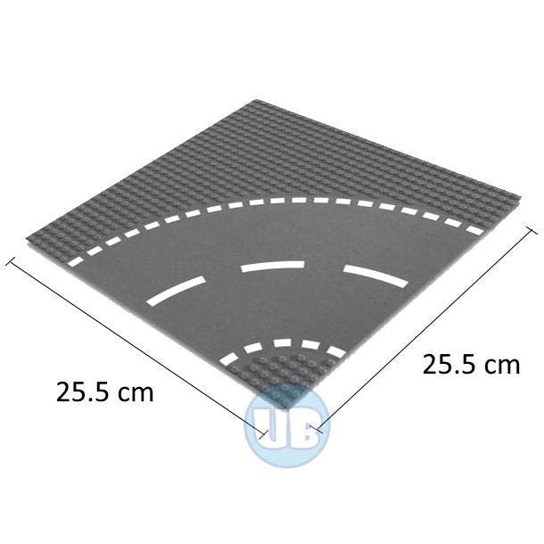 City wegenplaat bocht - 25,5 x 25,5 cm, Kinderen en Baby's, Speelgoed | Bouwstenen, Nieuw, Verzenden
