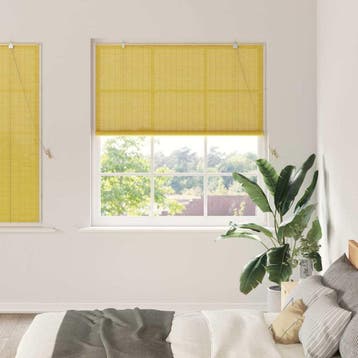 vidaXL Rolgordijn Geel 150 x 160 cm Bamboe, Verzenden, Nieuw, Geel
