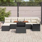 vidaXL Tuin Sofa Set met opslag 8 pcs Zwart Poly riet, Tuin en Terras, Verzenden, Nieuw, Rotan, 8 zitplaatsen