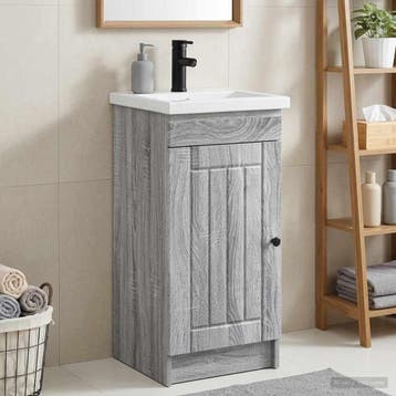 vidaXL Badkamermeubel met Wasbak Grijs Sonoma 42 x 40 x 84,5, Verzenden, Nieuw