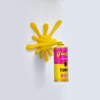 2FAST - Yellow Graffiti Tomato Soup Splash Sculpture