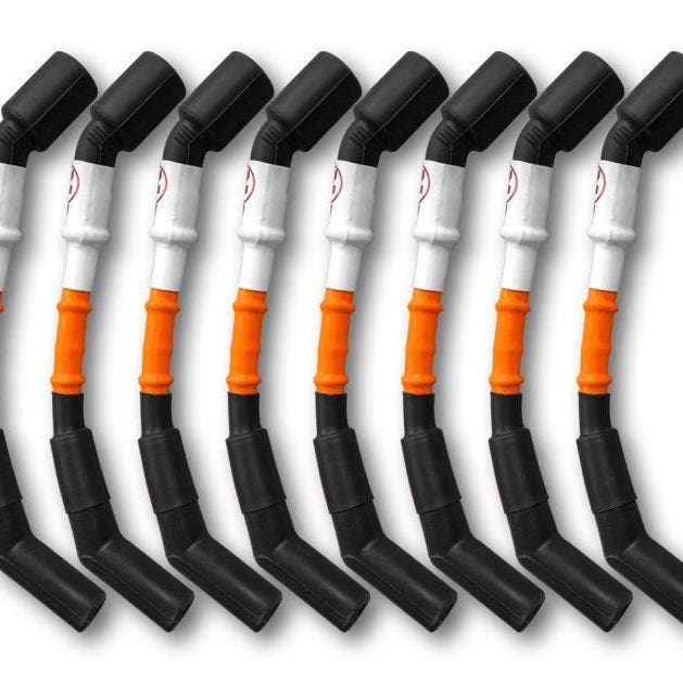 Kooks 10mm Spark Plug Wires - Orange w/Black Boots (8 pc., Auto-onderdelen, Motor en Toebehoren, Ophalen of Verzenden