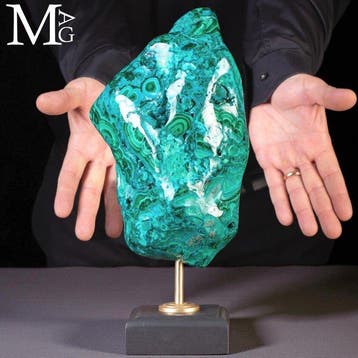 Malachiet en Chrysocolla - Monster van Uitzonderlijke, Verzamelen, Mineralen en Fossielen