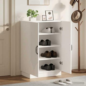 vidaXL Schoenenkast HOORN 59,5 x 39,5 x 87 cm Bewerkt hout, Verzenden, Nieuw