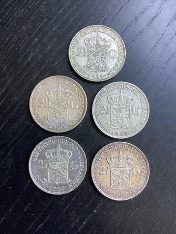 Nederland. Wilhelmina. 2 1/2 Gulden 1929-1939 (Zonder