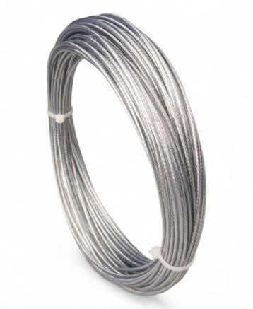 5 meter staalkabel  geplastificeerd 1.2mm, Verzenden, Nieuw