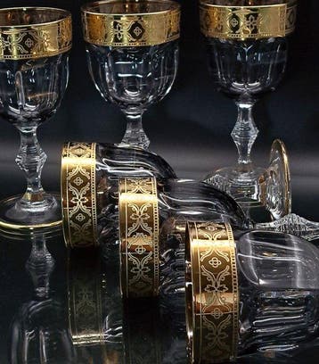 Artemisia - Drinkset (6) - Kristal, 24-karaats goud, Antiek en Kunst