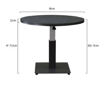 San Sebastian lounge dining tuintafel 90 cm rond H50,5-H75, Tuin en Terras, Tuintafels, Ophalen of Verzenden, Nieuw