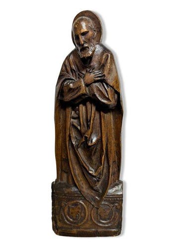Beeld, Bisschop - 34 cm - Hout