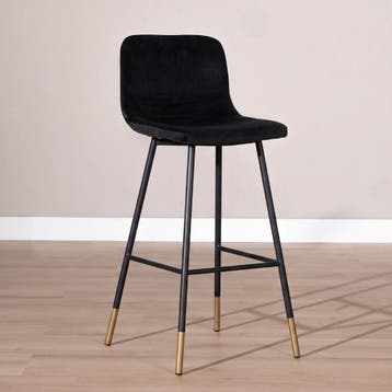 50% Korting: Velvet barkruk Mikky zwart 65-78 cm, Ophalen, Zo goed als nieuw