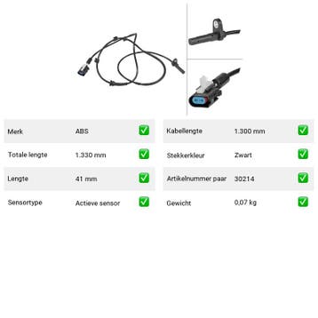 ABS-sensor Achteras links Ford Transit 2.2 TDCi (2011-2014), Auto-onderdelen, Verzenden, Nieuw, Ford