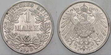 1 Mark 1912 F Kleinmunten-kaiserreich Grosser Adler, Verzenden