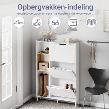 2dekans | SoBuy FSR209-WN Schoenenkast, wit, -, Ophalen of Verzenden, Zo goed als nieuw