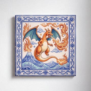 Kleury.art - [Ceramic Tile Art] Charizard Above the, Nieuw