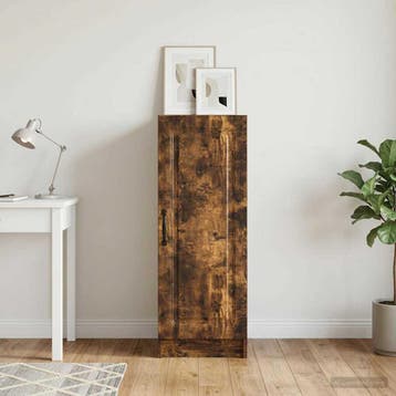 vidaXL Dressoir Gerookt eiken 33 x 34,5 x 87 cm Bewerkt hout, Verzenden, Nieuw, Overige houtsoorten, Minder dan 50 cm