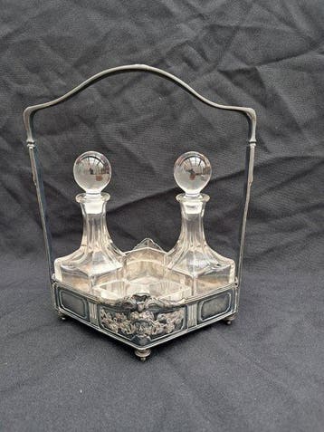 Minerva - Olie-en-azijnstelletje (7) - glas, metaal