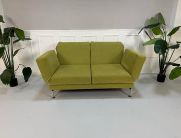 Brühl Moule Medium Sofa Groen Slaapbank Designbank, Tweepersoons, Ophalen of Verzenden, Zo goed als nieuw, Rechte bank